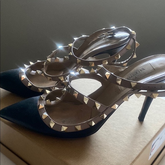 Valentino Shoes - Valentino Black and Rock Studs Women's Heels